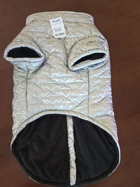 Marshalls Silver Quilted Star-Pattern Pet Vest